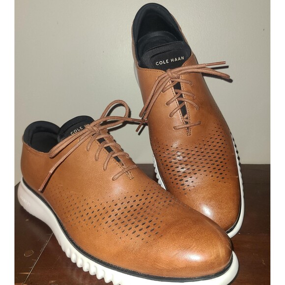 Cole Haan Mens 2.ZeroGrand Laser Wingtip Oxford Tan/Ivory Style C27879 12M main image 4